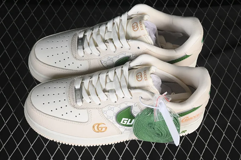 All categories Nk Air Force 1 Air Force series Nk Air Force 1 Low Air Force low-top Nike Air Force 1'07 Low Gucci co-branded white brown green Air Force 1 low-top casual sneakers YF9511-804